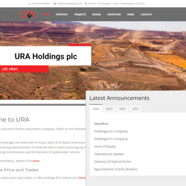 URA Holdings plc home page image for portfolio on corporates online website