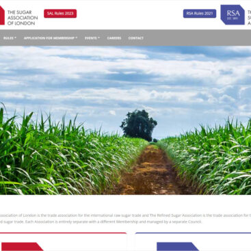 sugar association home page image for portfolio on corporates online website