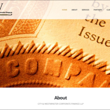 City & Westminster Corporate Finance website designed and developed by Corporates Online