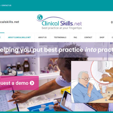 clinicalskills.net home page for website designed and developed by Corporates Online